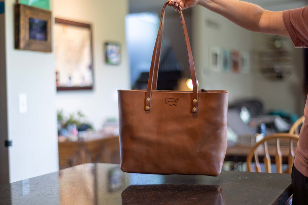 Leather tote