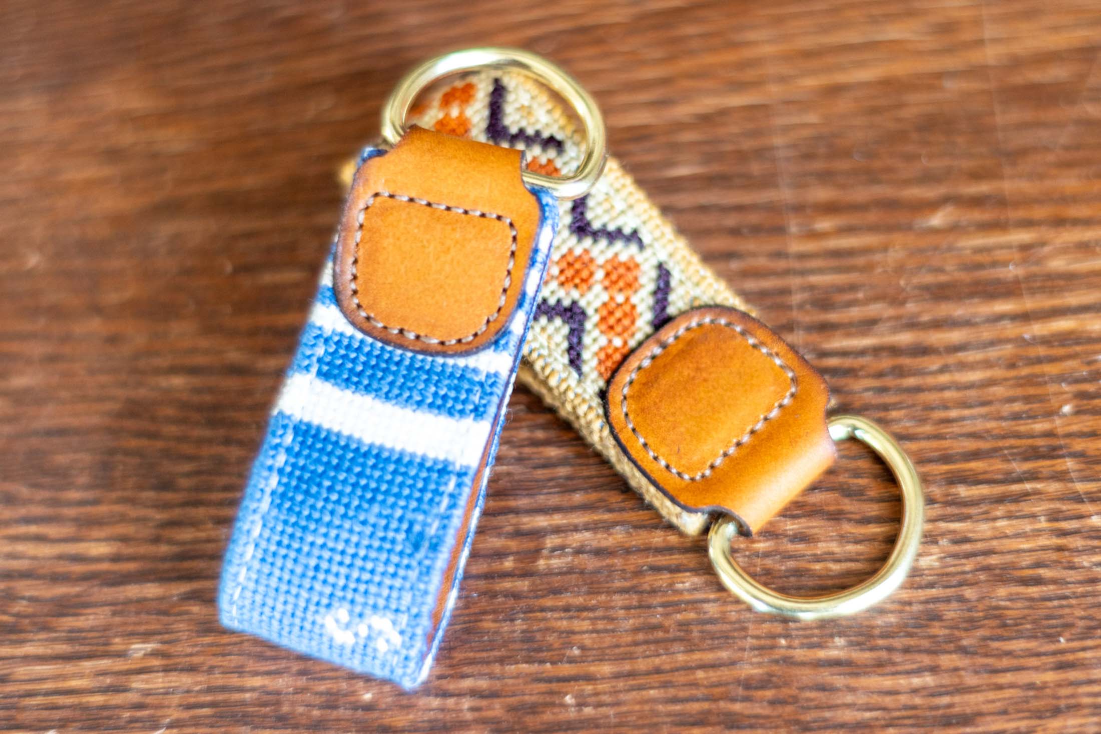 Key Fob Leather Needlepoint Finishing