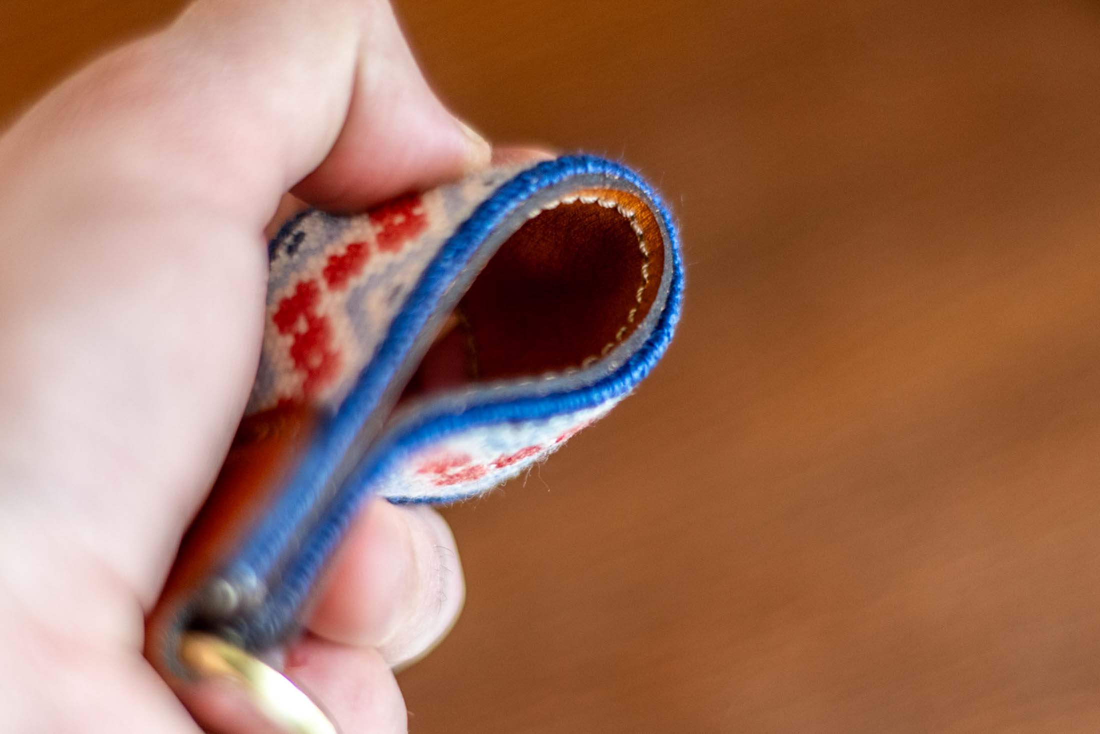 Key Fob Leather Needlepoint Finishing
