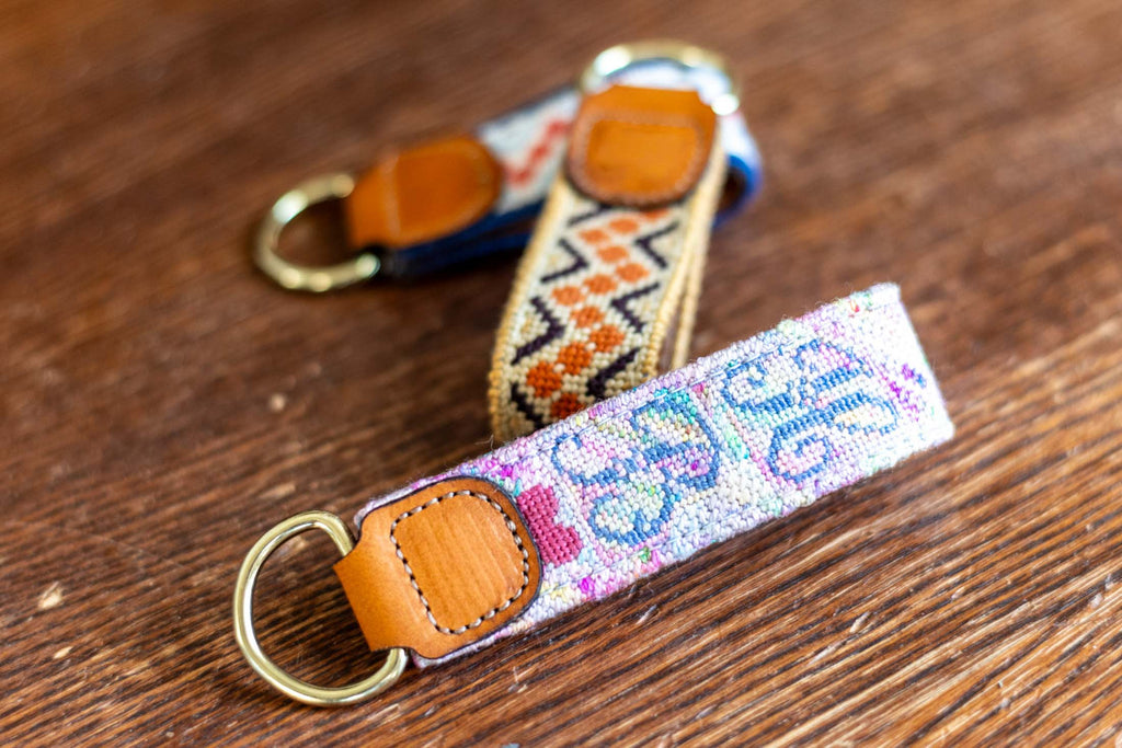 Key Fob Leather Needlepoint Finishing
