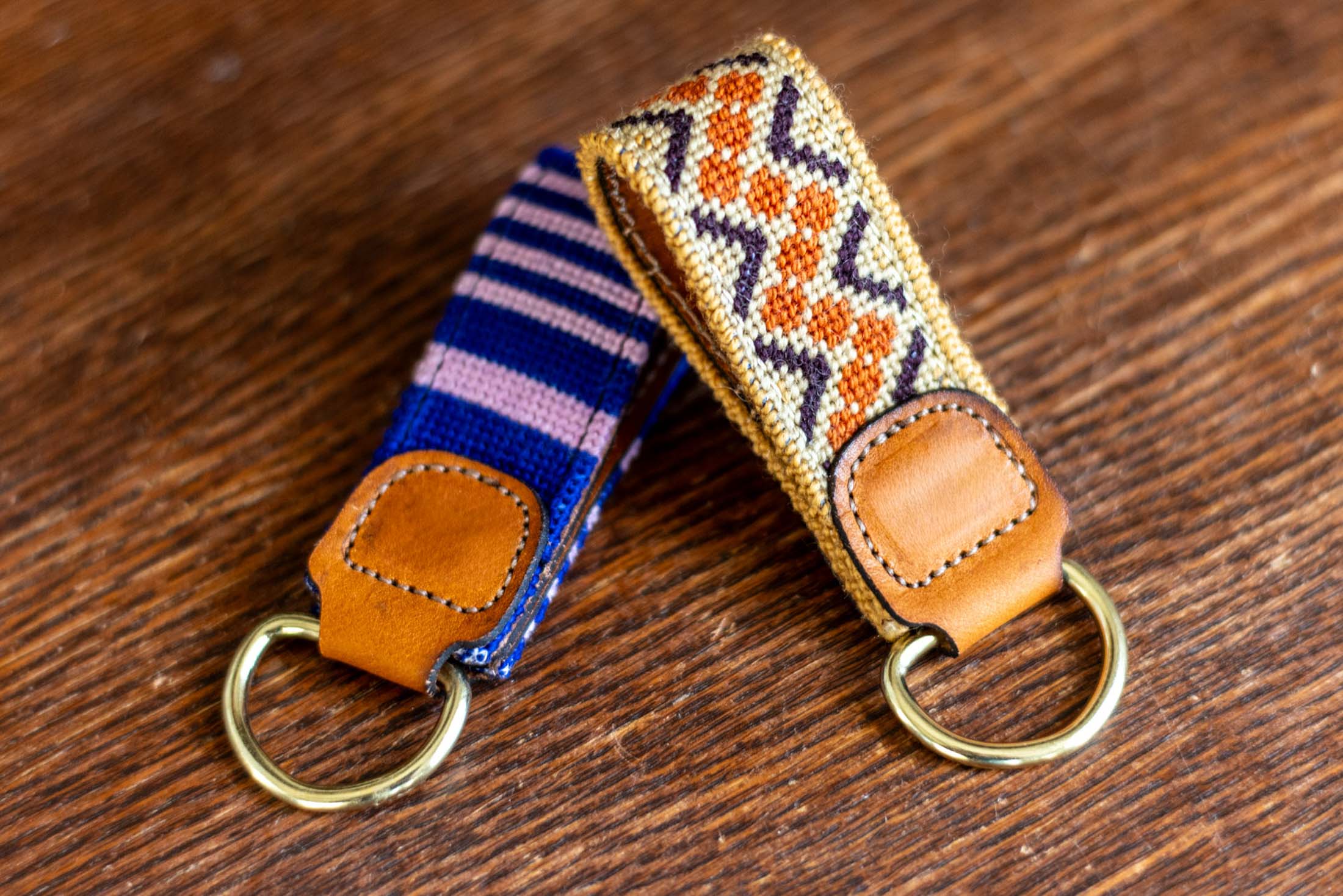 Key Fob Leather Needlepoint Finishing