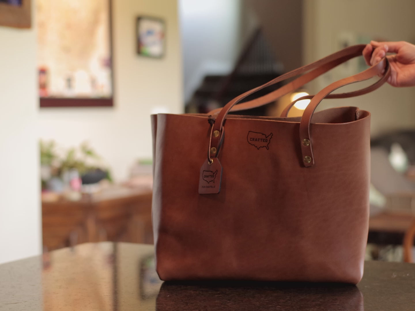 Leather tote
